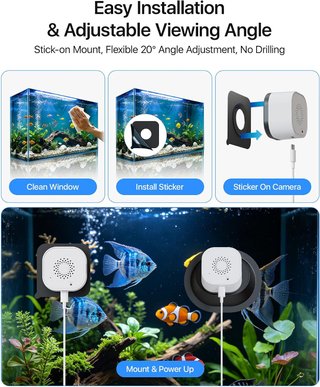AKINGUAR Camara Terrario Acuario 3MP IR WiFi Dual