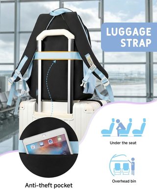 AMYTHE mochila escolar 28L Oxford Negra Azul