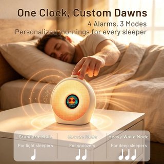 CLOKA Despertador Amanecer Luz Pulso RGB 5 Alarmas