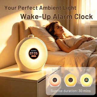 CLOKA Despertador Amanecer Luz Pulso RGB 5 Alarmas