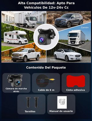 VTOPEK Cámara Trasera AHD 1080P OEM 170° 12-24V