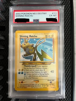 Carta Pokémon Shining Raichu Neo Destiny PSA 6