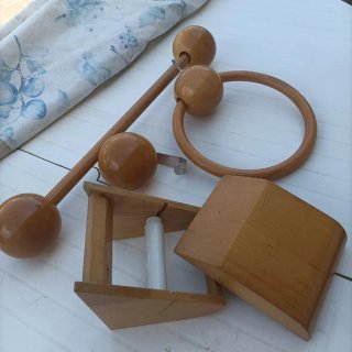 Conjunto Accesorios Baño Madera