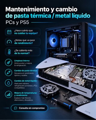 Mantenimiento PC y PS5 | Limpieza + pasta térmica
