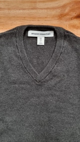 Jersey Amazon Essentials hombre L gris algodón