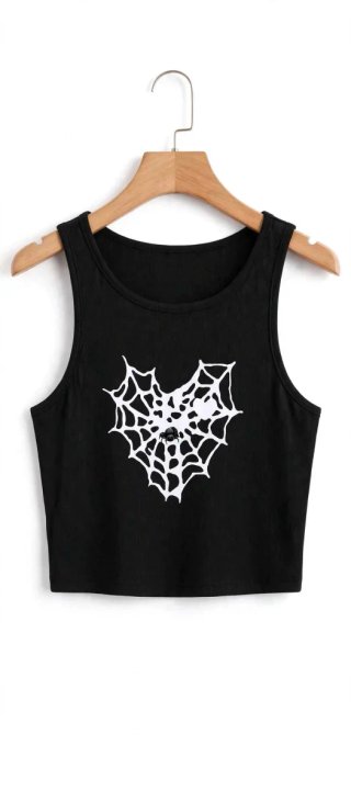 Top Negro Halloween Talla S