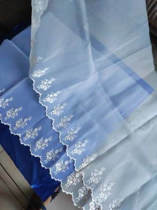 2 cortes  puntilla organza seda bordada 2 metros c