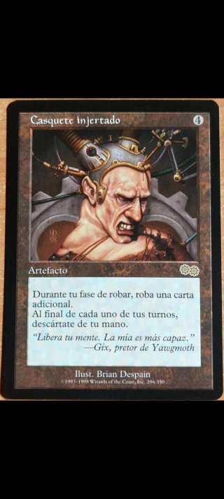 Carta Magic Casquete injertado artefacto saga urza