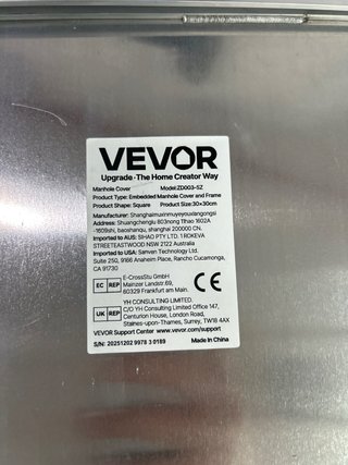 VEVOR Tapa de Alcantarilla 30x30 cm