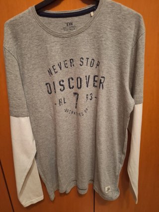 Camiseta EW chico manga larga gris