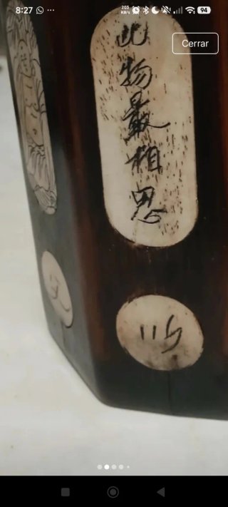 Lapicero Chino Antiguo raiz bambú y hueso