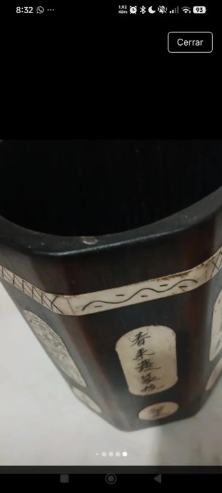 Lapicero Chino Antiguo raiz bambú y hueso