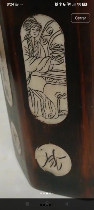 Lapicero Chino Antiguo raiz bambú y hueso