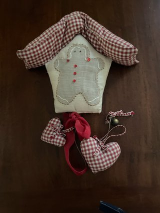Addobbo Natale Pan di Zenzero Cuori Stoffa