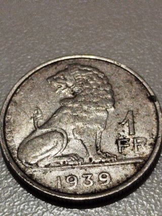 Moneda 1 Franco Belga 1939 León