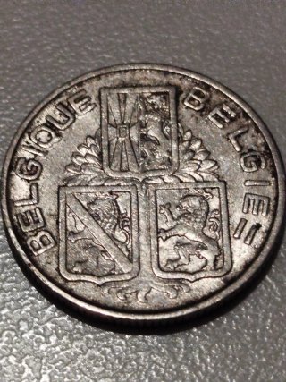 Moneda 1 Franco Belga 1939 León