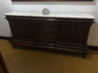 Mueble Buffet de Madera con Encimera de Mármol