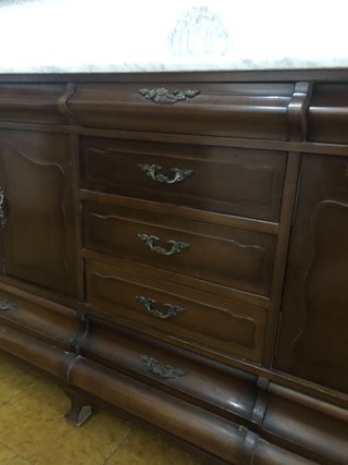 Mueble Buffet de Madera con Encimera de Mármol