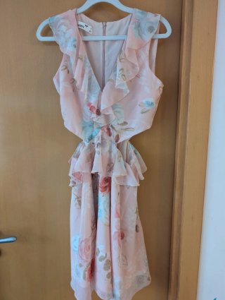Vestido Corto Rosa Floral Talla S