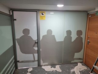 Mampara de oficina cristal