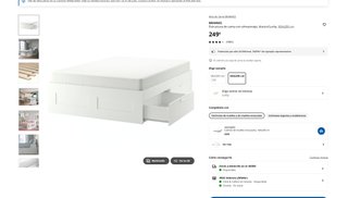 Cama IKEA BRIMNES 160x200 con 4 Cajones