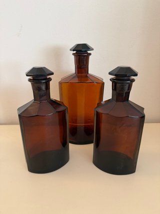 Set 3 Bottiglie Farmacia Ambra Vetro