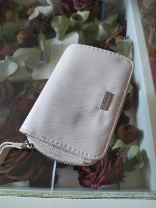 Monedero beige/rosa con cremallera