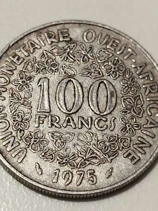 Moneda 100 Francos 1975 África Occidental