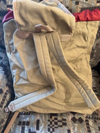 Mochila Tuareg Lona Beige y Rojo