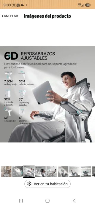 Silla de Oficina Ergonómica Hbada E3 Pro gris