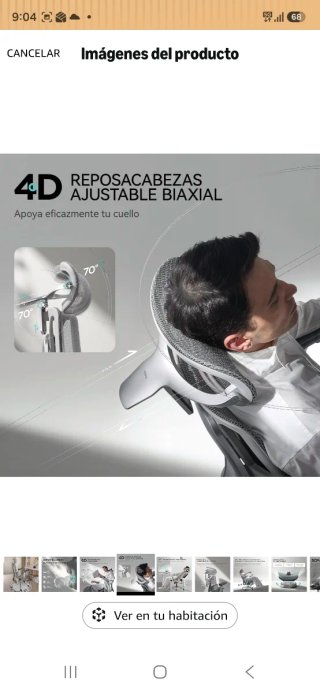 Silla de Oficina Ergonómica Hbada E3 Pro gris