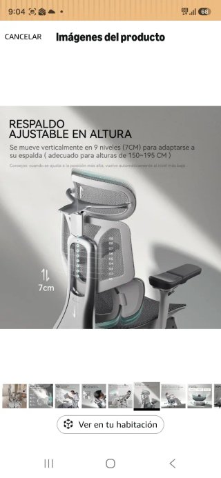 Silla de Oficina Ergonómica Hbada E3 Pro gris