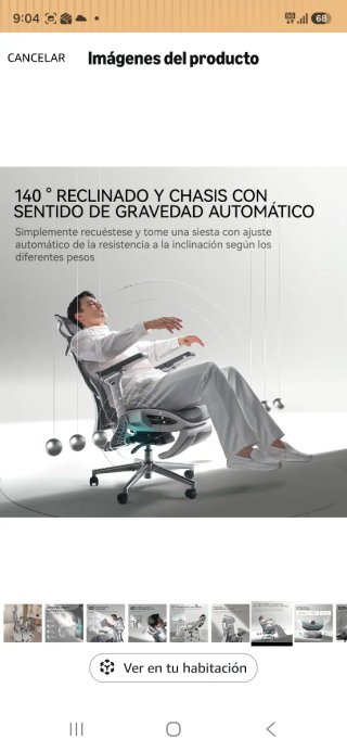 Silla de Oficina Ergonómica Hbada E3 Pro gris