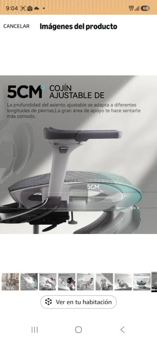 Silla de Oficina Ergonómica Hbada E3 Pro gris