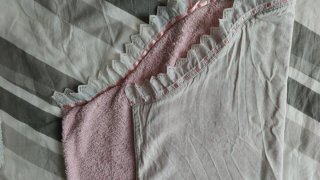 Arrullo/Toalla bebé rosa con pasacintas