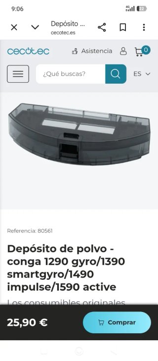 Depósito polvo Conga 1290/1390