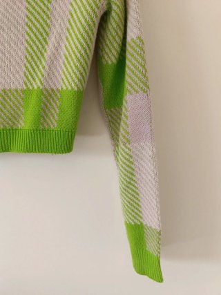 Cardigan Estampado Verde y Beige Talla XS