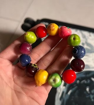 Pulsera Elástica de Abalorios con Frutas