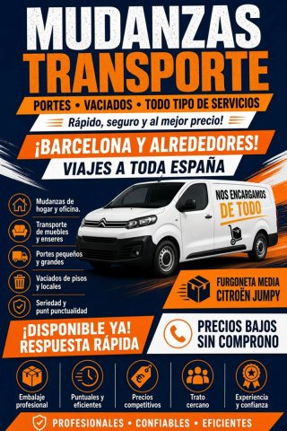 TRANSPORTE URGENTE, MUDANZAS PEQUEÑAS, PORTES