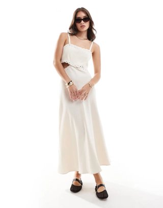 Vestido Midi Mango Blanco Talla S