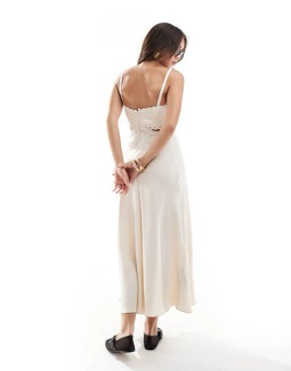 Vestido Midi Mango Blanco Talla S