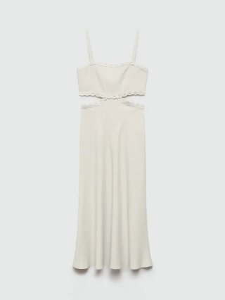 Vestido Midi Mango Blanco Talla S