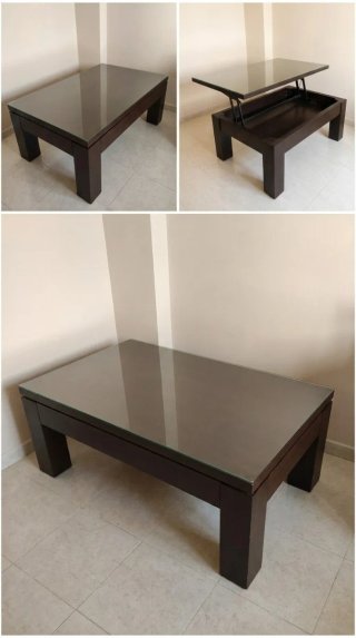 Mesa elevable de roble