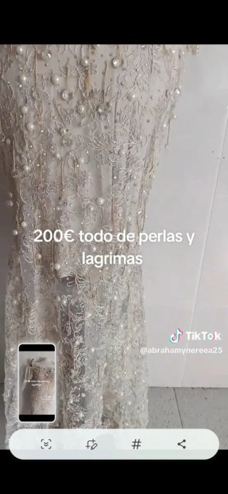 Vestido de fiesta perlas y lágrimas