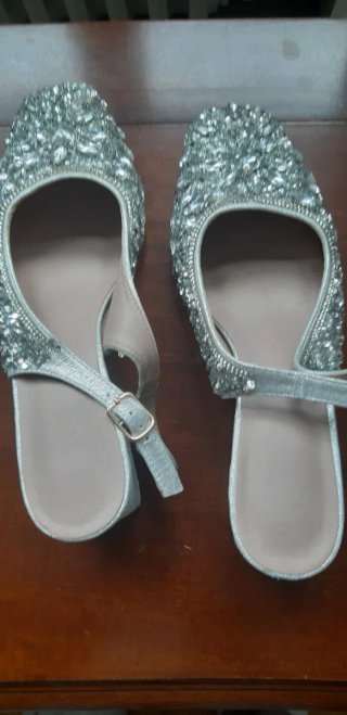 Zapatos de fiesta plateados talla 36