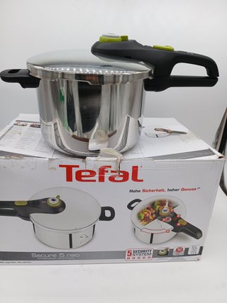 Tefal Secure 5 Neo - Olla a presión de 6L, Ahorro energético hasta 50%, cocción a presión, 2 program