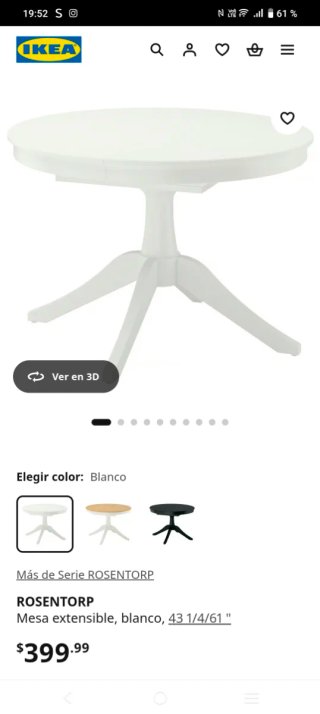 Mesa Redonda de Salón Blanca