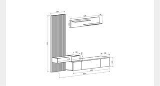 Mueble de televisión blanco y madera