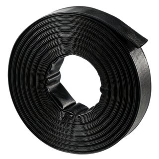 Tubo Piatto Scarico 30 m Nero 38 mm con Fascette