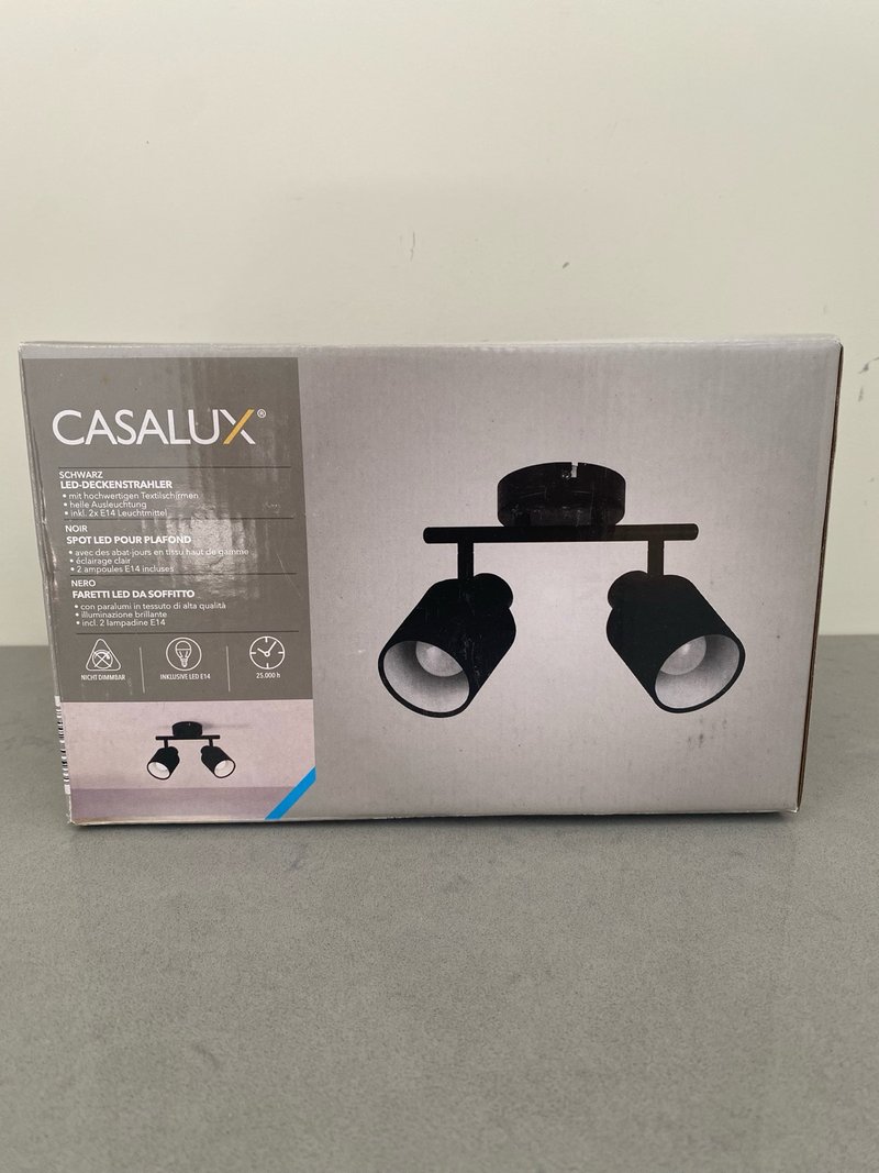 Faretti LED Casalux nero 2 luci E14 nuovo